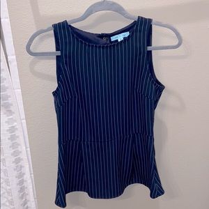 Pin striped tank top with open back